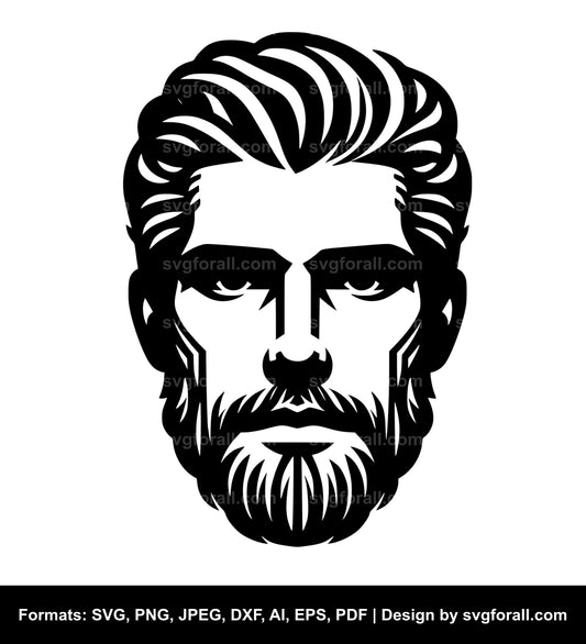 Man Face SVG Vector