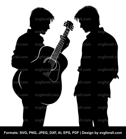 Man Holding Guitar Cricut SVG