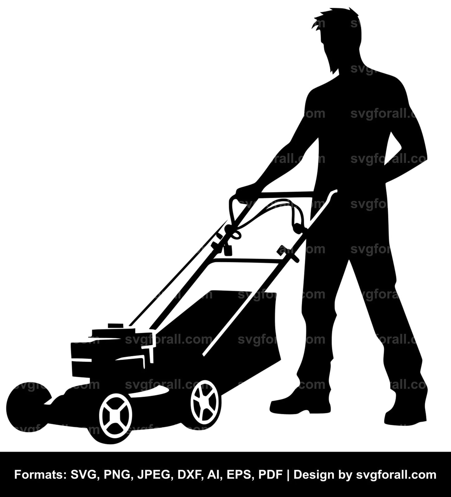 Man Mowing SVG