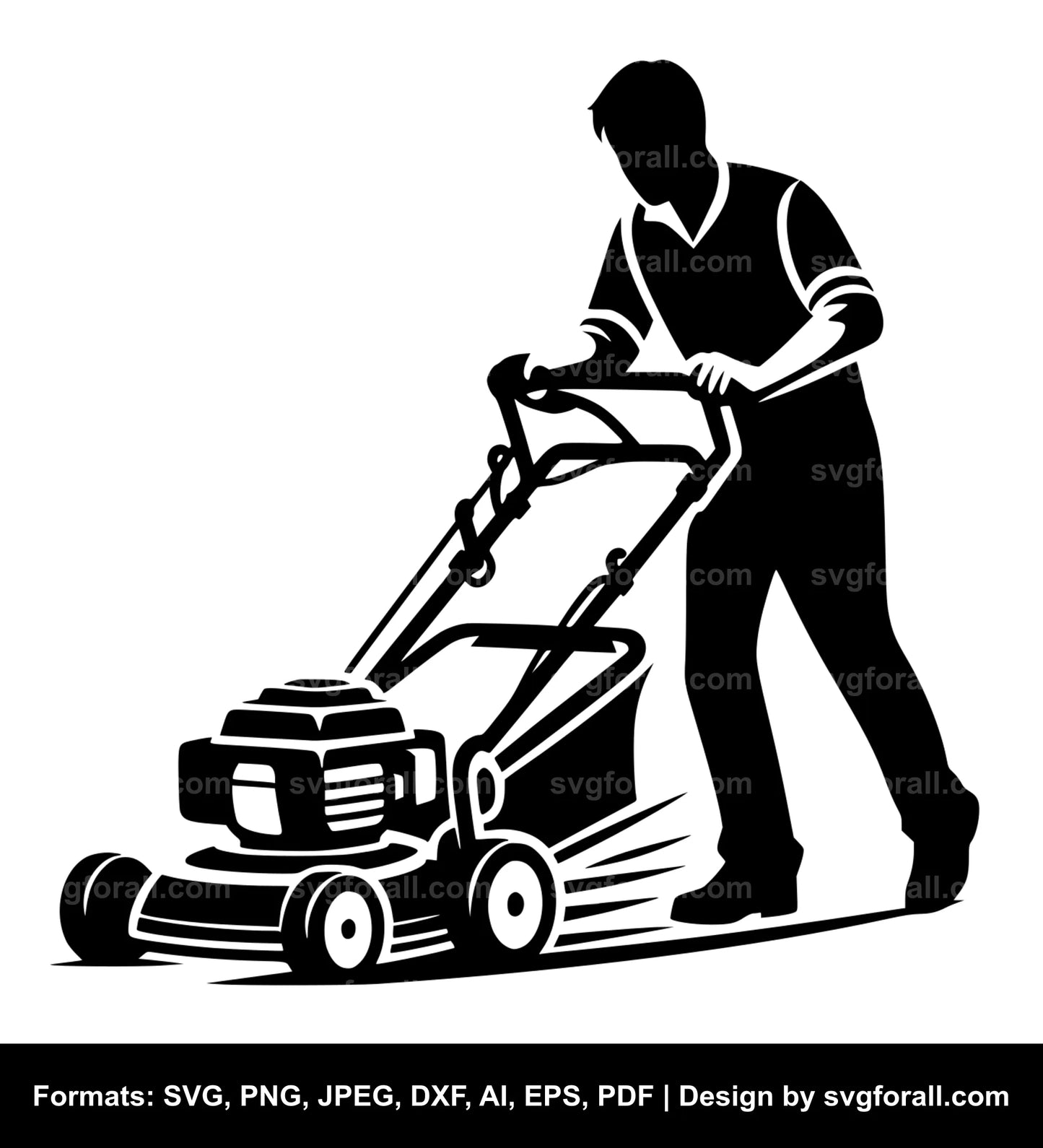 Man Mowing SVG Design