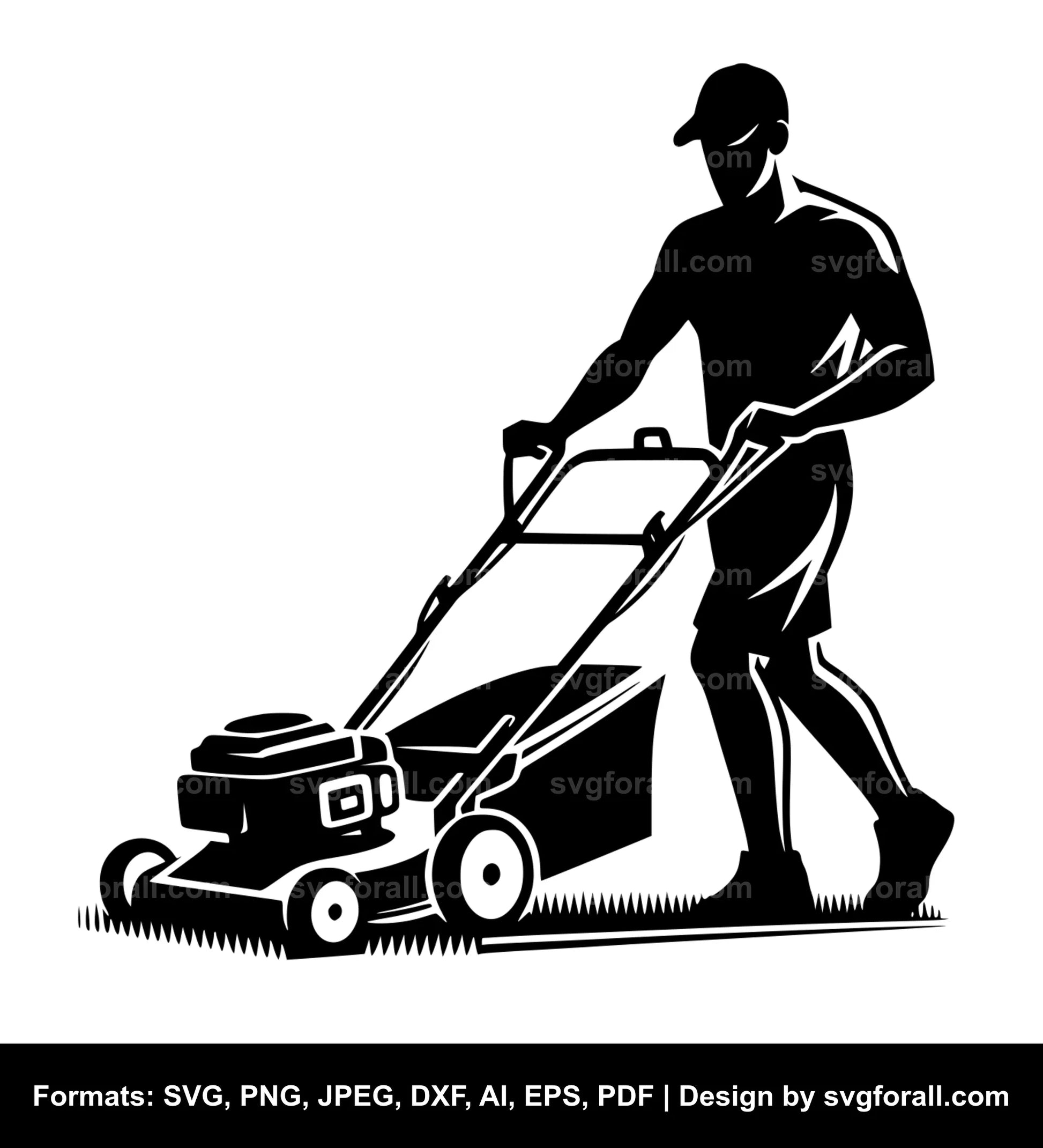 Man Mowing SVG PNG