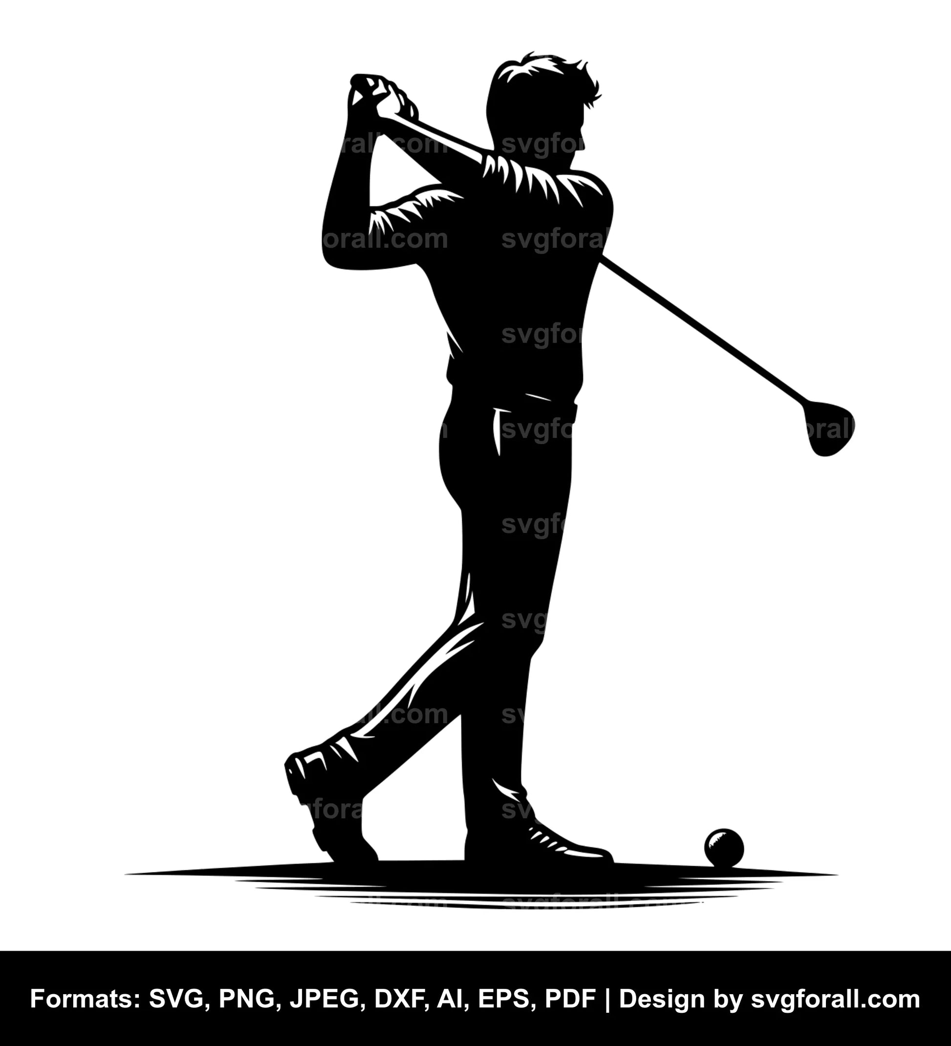 Man Playing Golf SVG