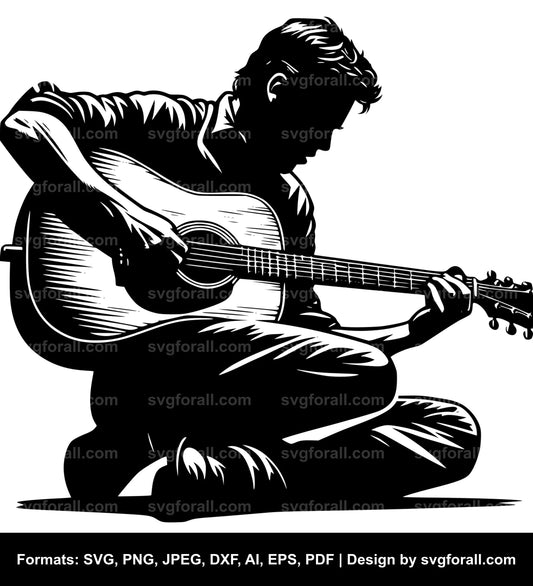 Man Playing Guitar Cricut SVG