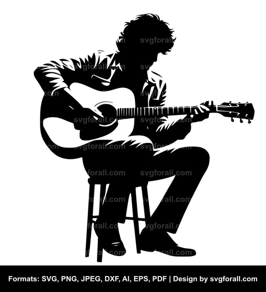 Man Playing Guitar SVG File