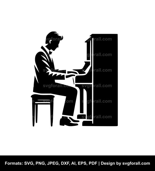 Man Playing Piano Cricut SVG