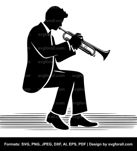 Man Playing Trumpet SVG