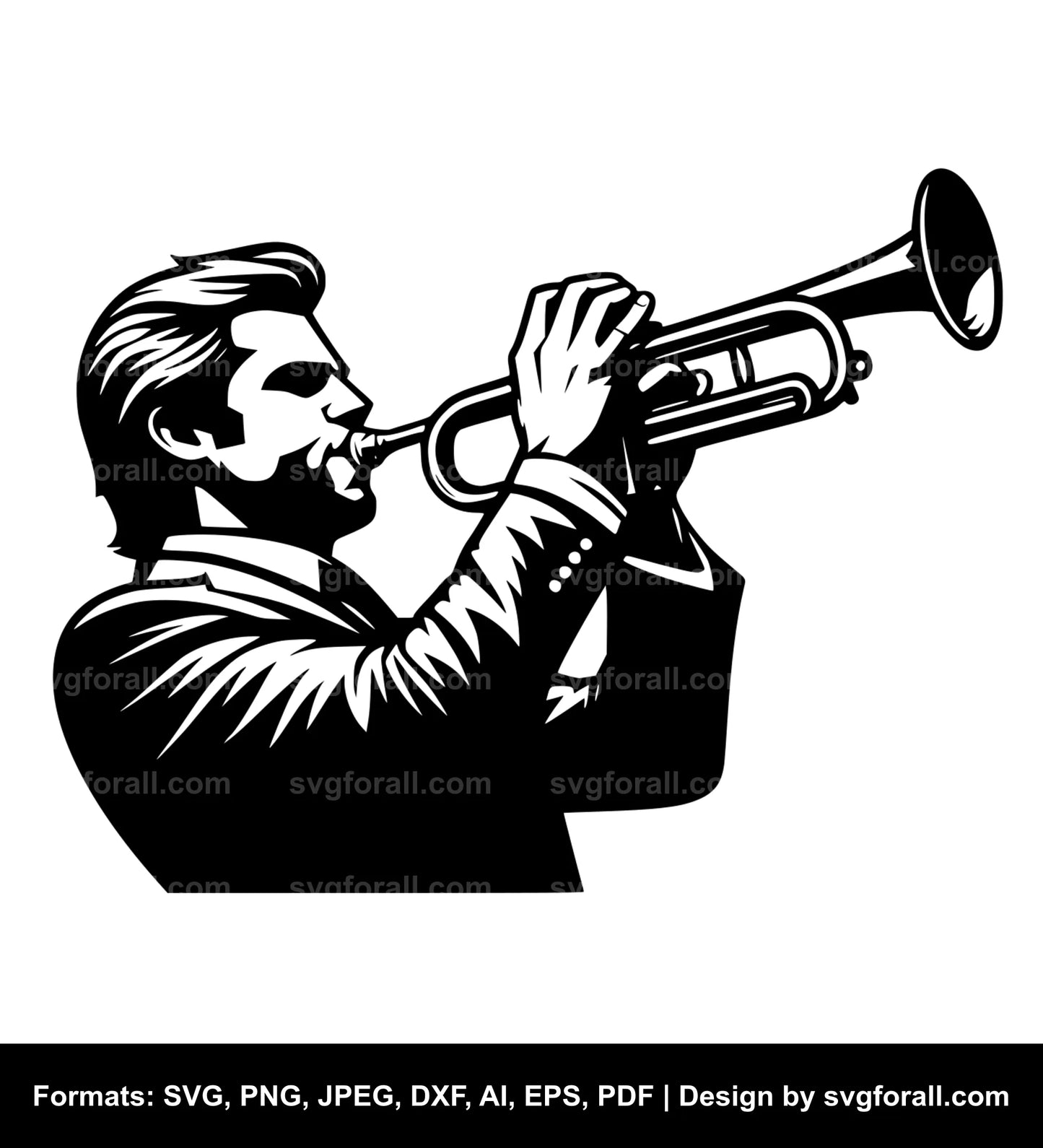 Man Playing Trumpet SVG File