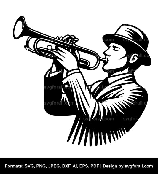 Man Playing Trumpet Vector SVG