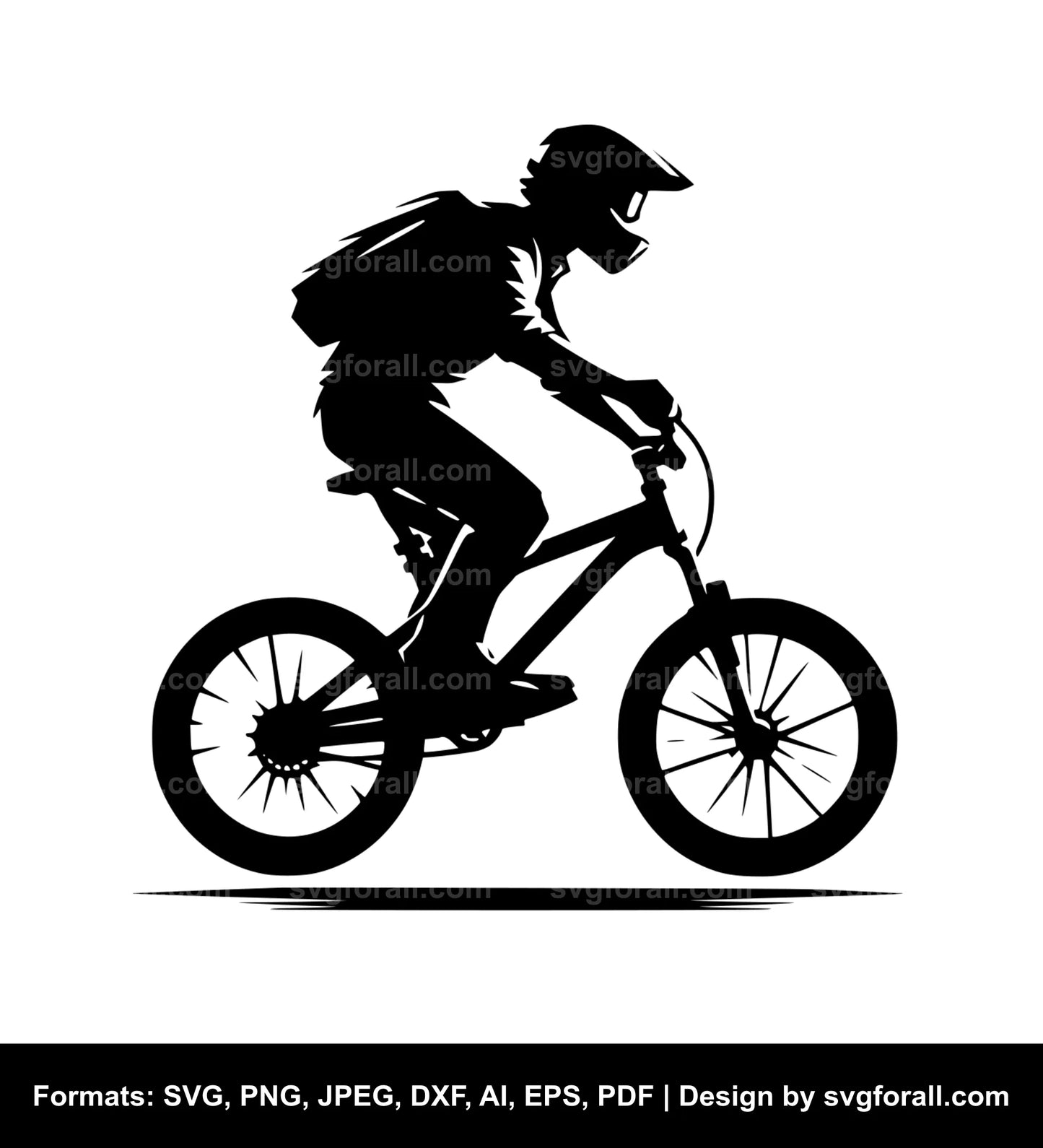 Man Riding Bike Black SVG