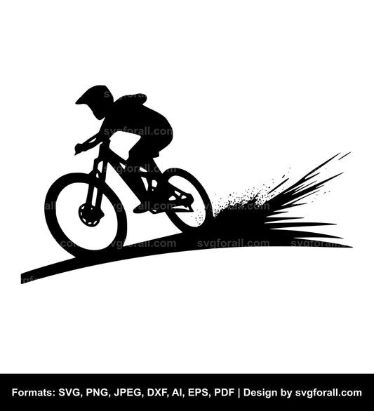 Man Riding Bike SVG File