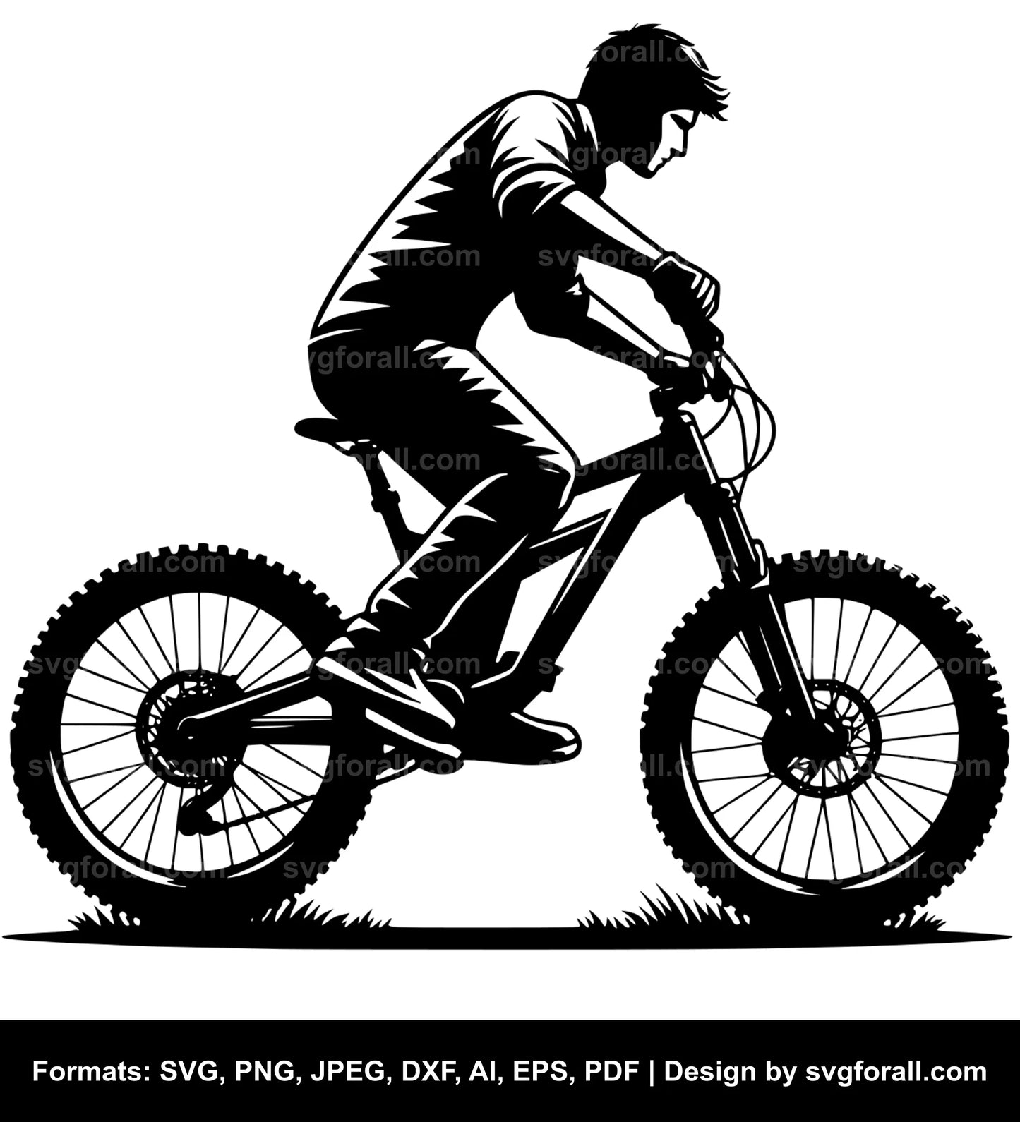 Man Riding Bike SVG PNG