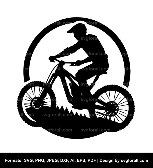 Man Riding Bike Vector SVG