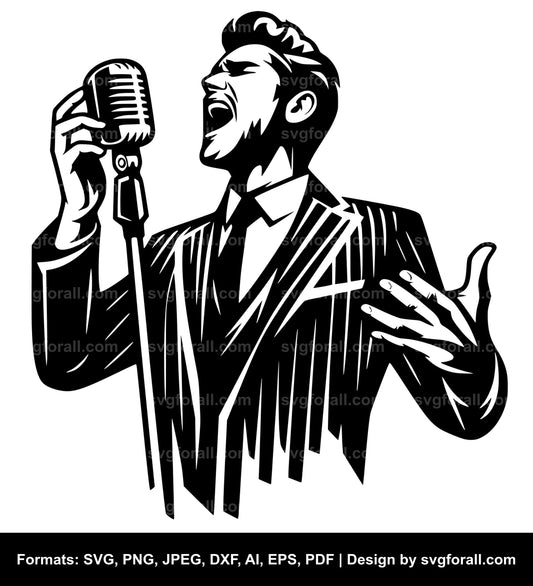 Man Singing SVG File