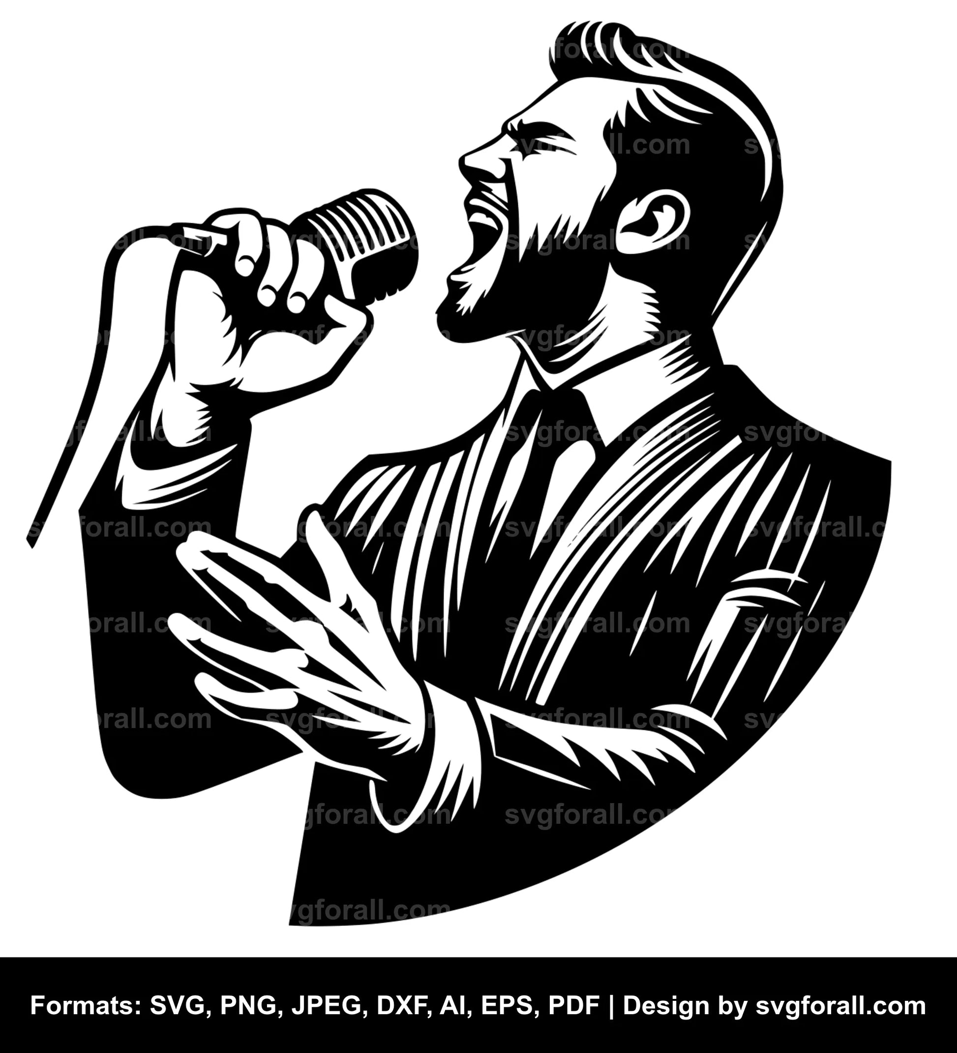 Man Singing SVG PNG