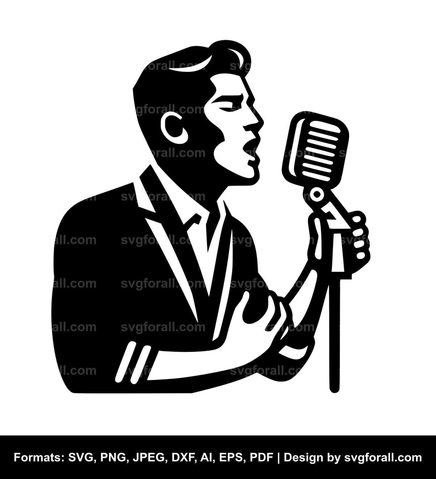 Man Singing SVG Vector