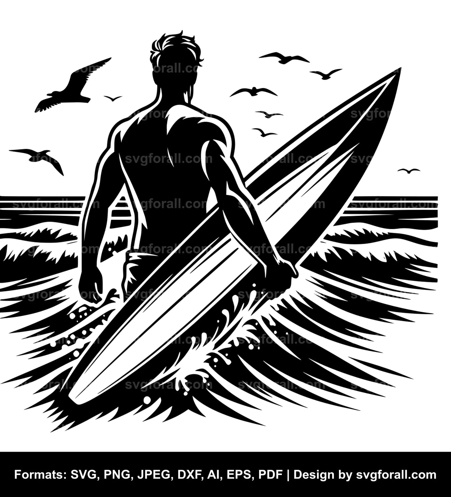 Man Surfing SVG