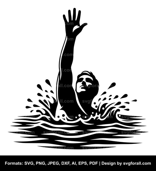 Man Swimming SVG File