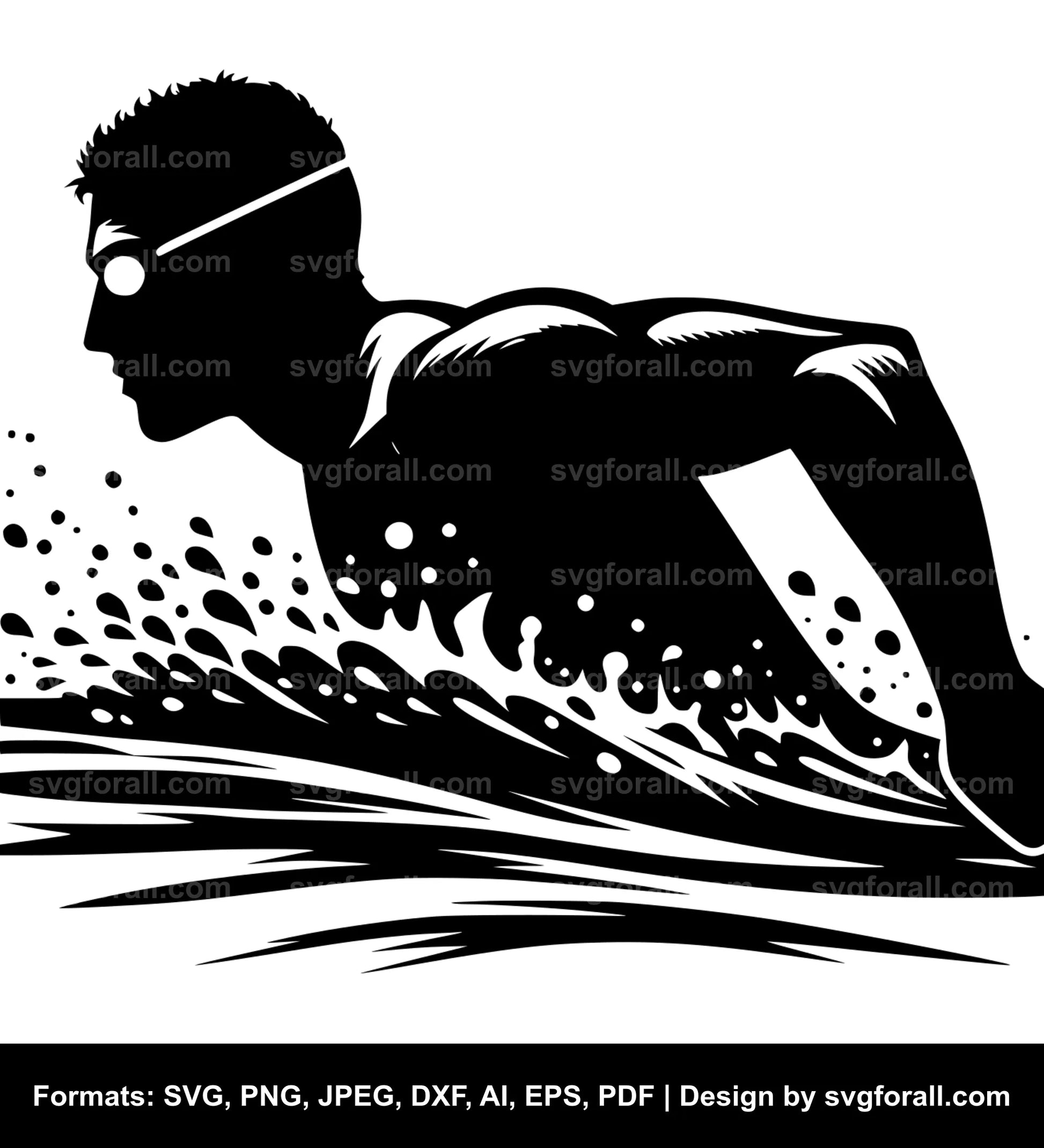 Man Swimming SVG PNG