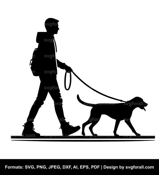 Man Walking Dog Cricut SVG