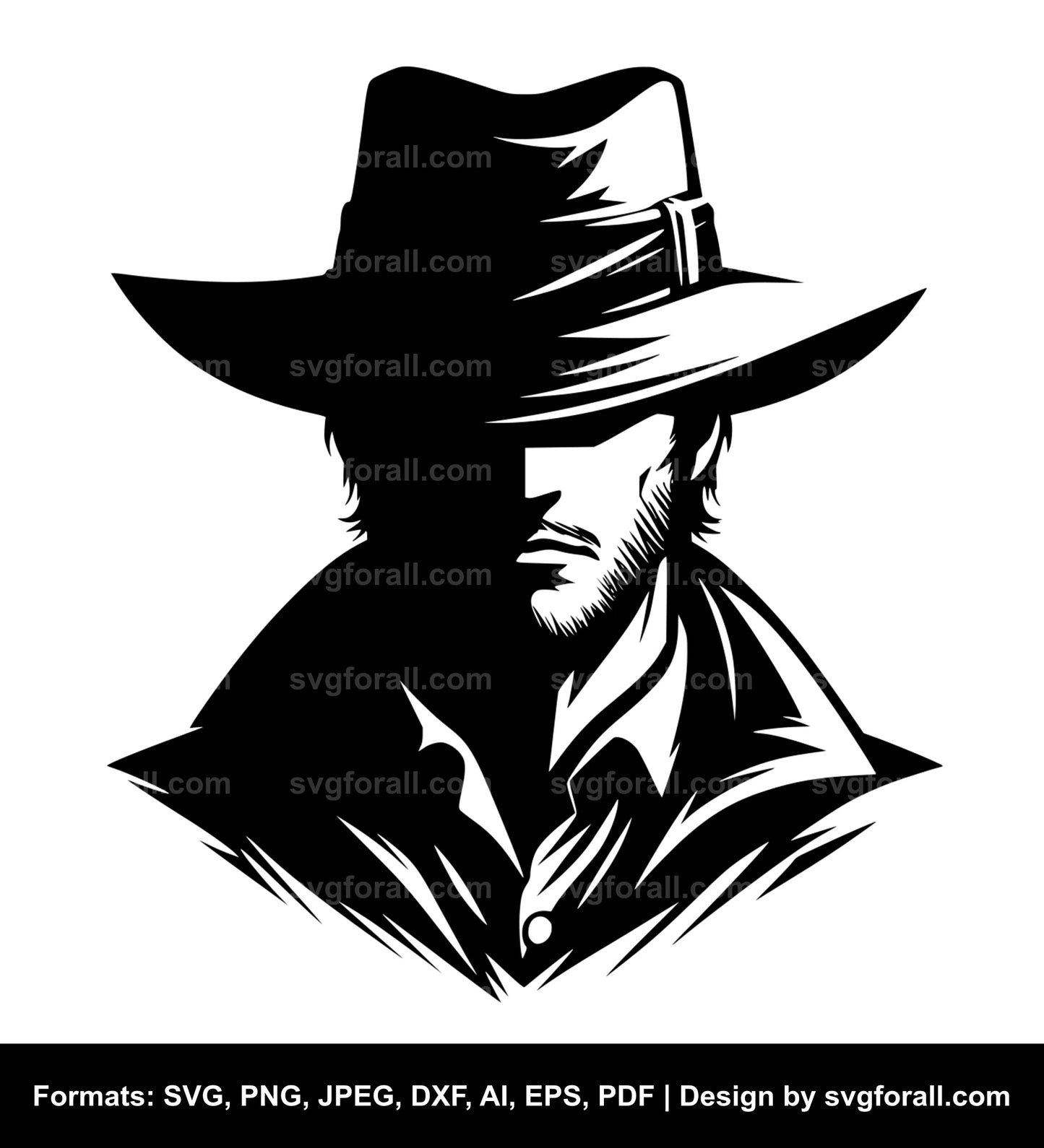 Man Wearing Hat SVG Design