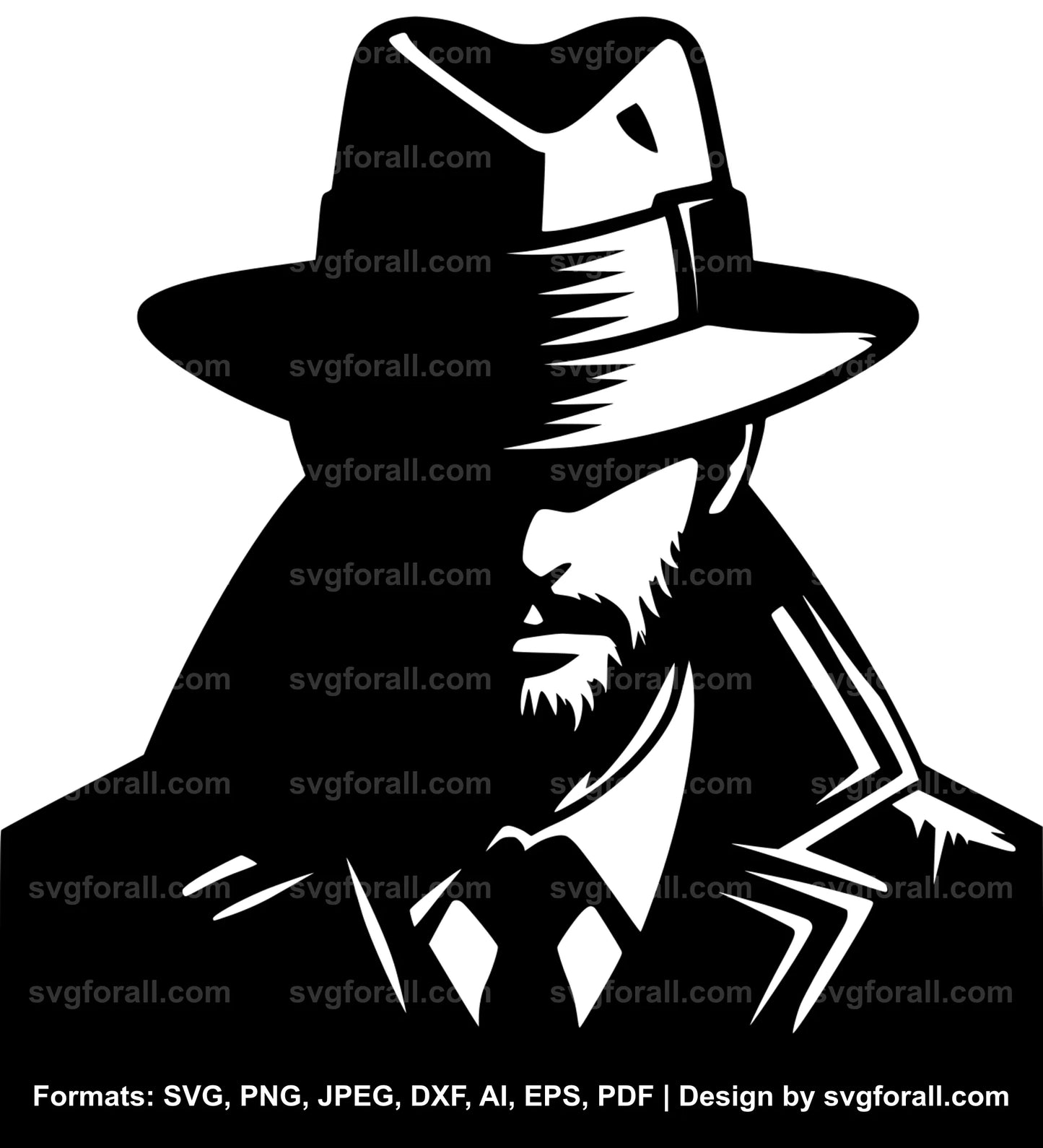 Man Wearing Hat SVG Vector