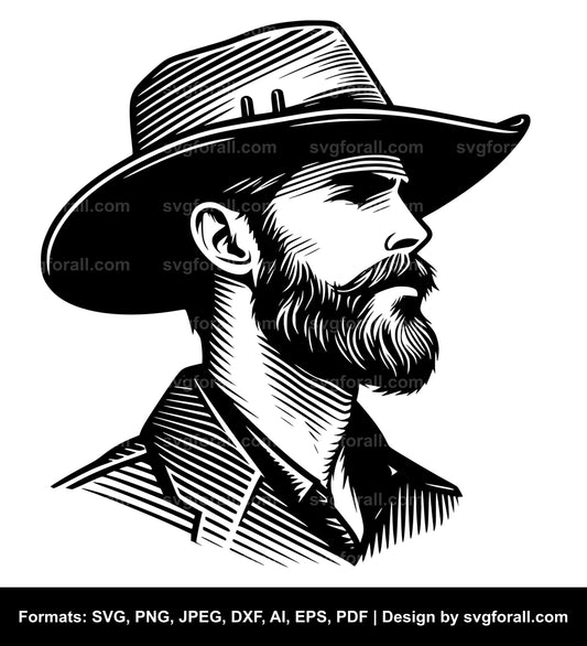 Man Wearing Hat Vector SVG