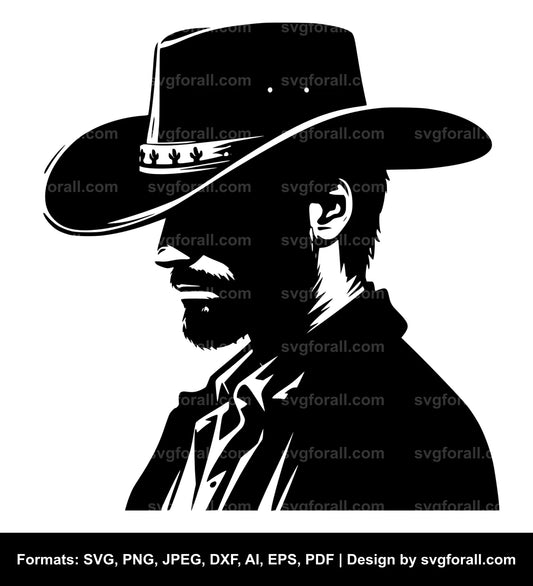 Man With Cowboy Hat Cricut SVG