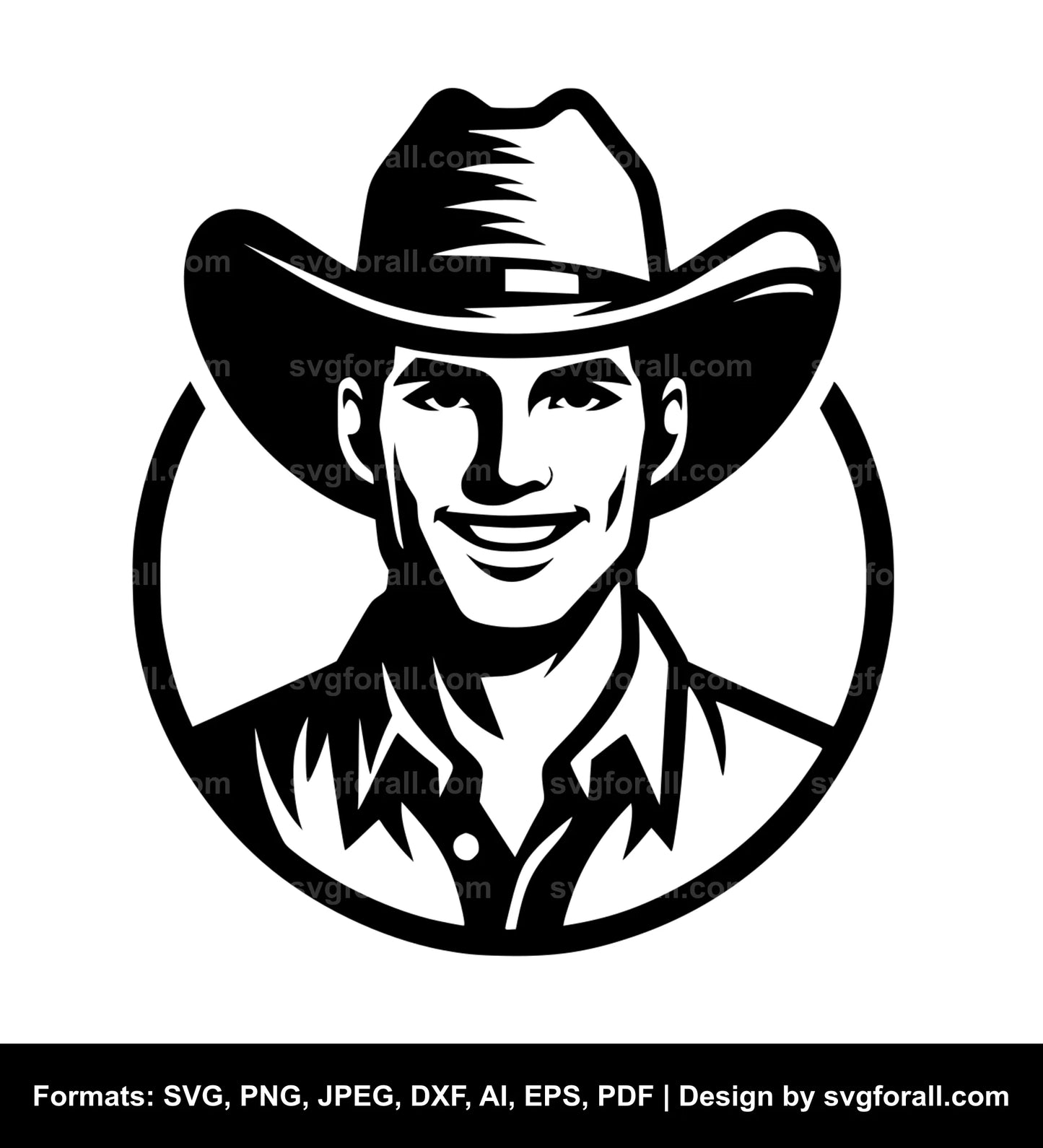 Man With Cowboy Hat SVG