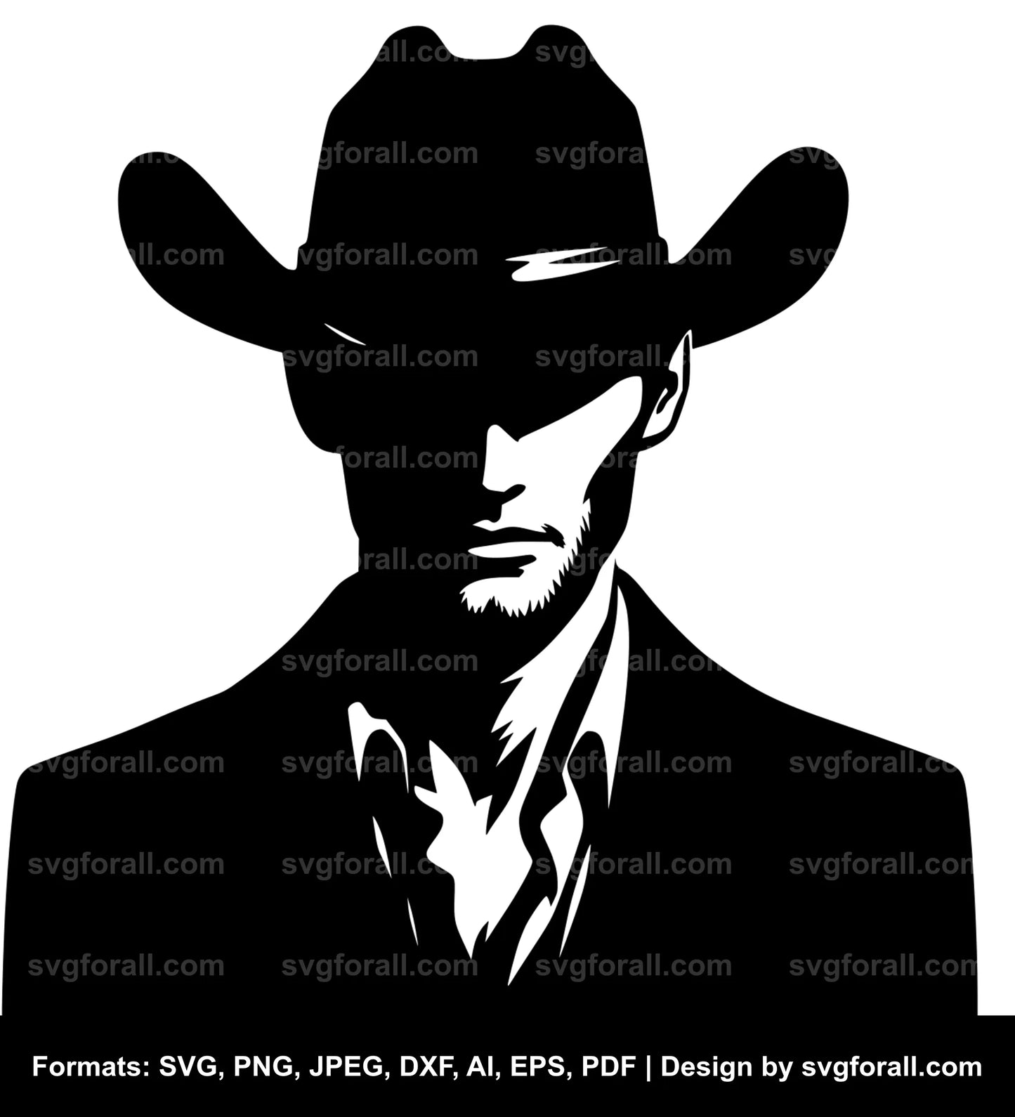 Man With Cowboy Hat SVG Cut File