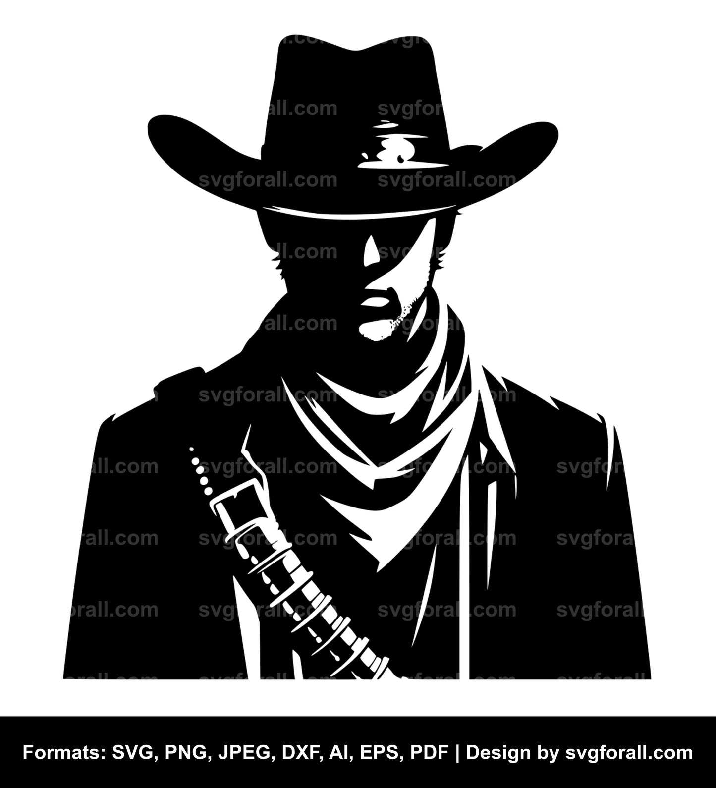 Man With Cowboy Hat SVG File