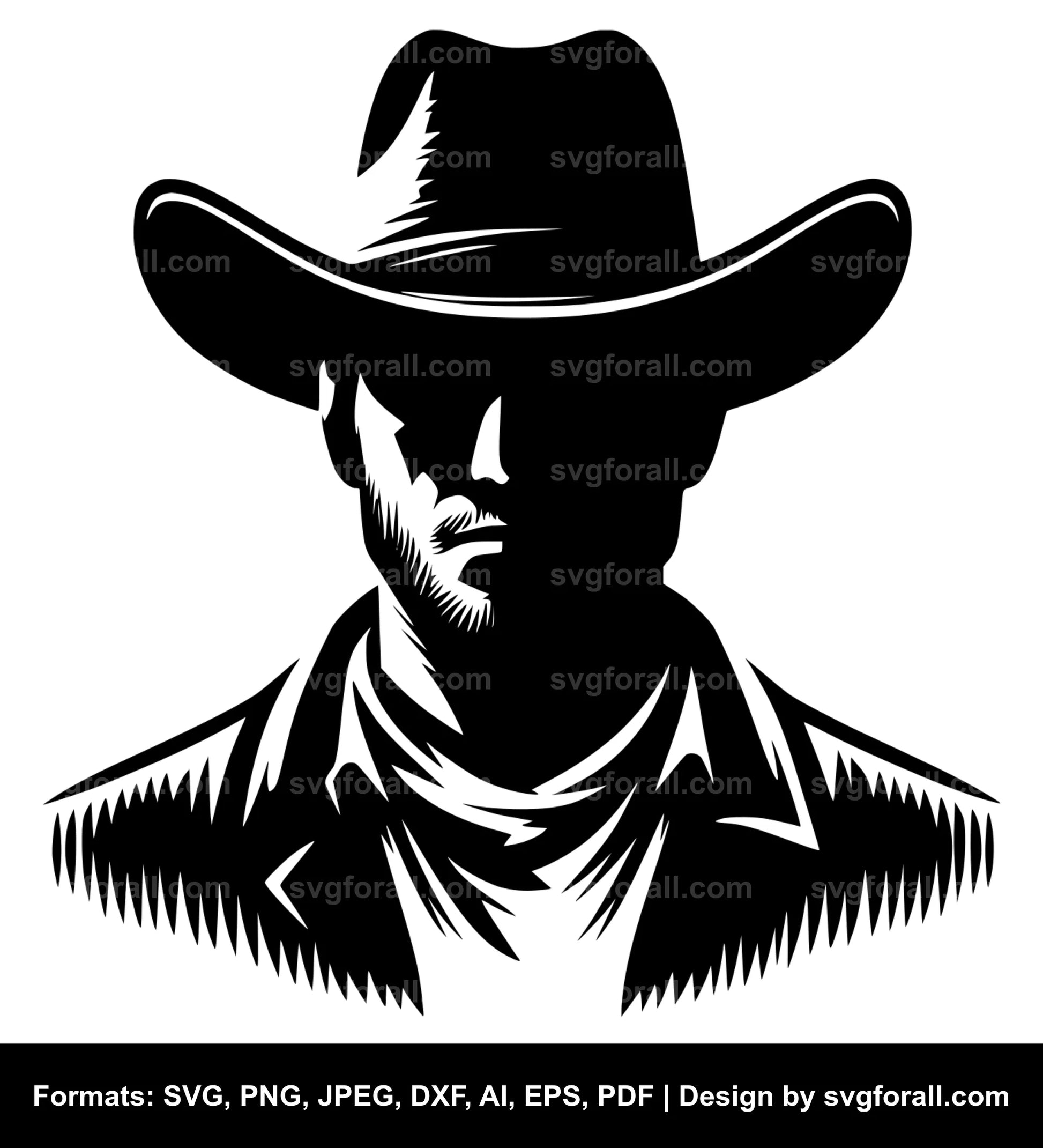 Man With Cowboy Hat SVG PNG