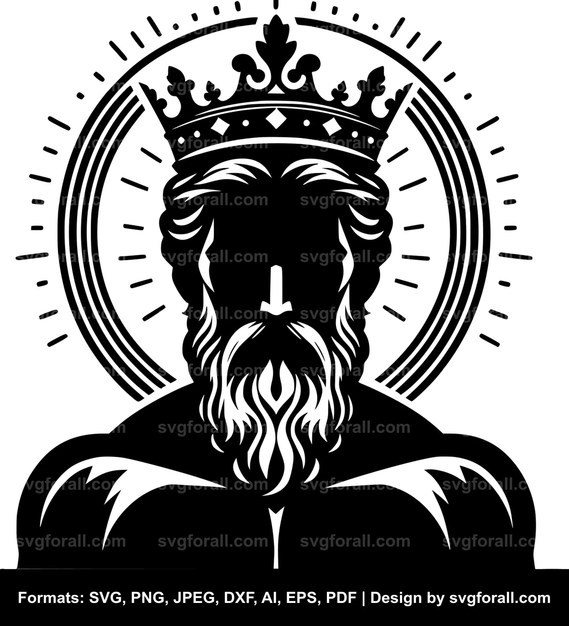 Man With Crown Black SVG