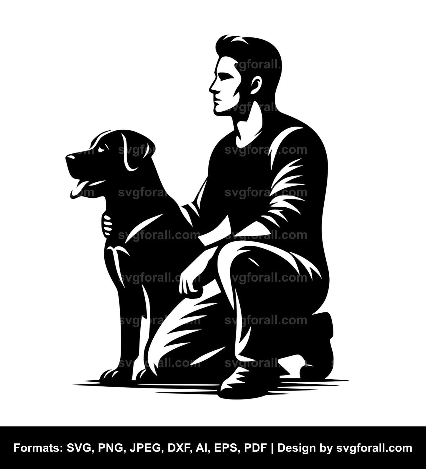 Man With Dog Cricut SVG