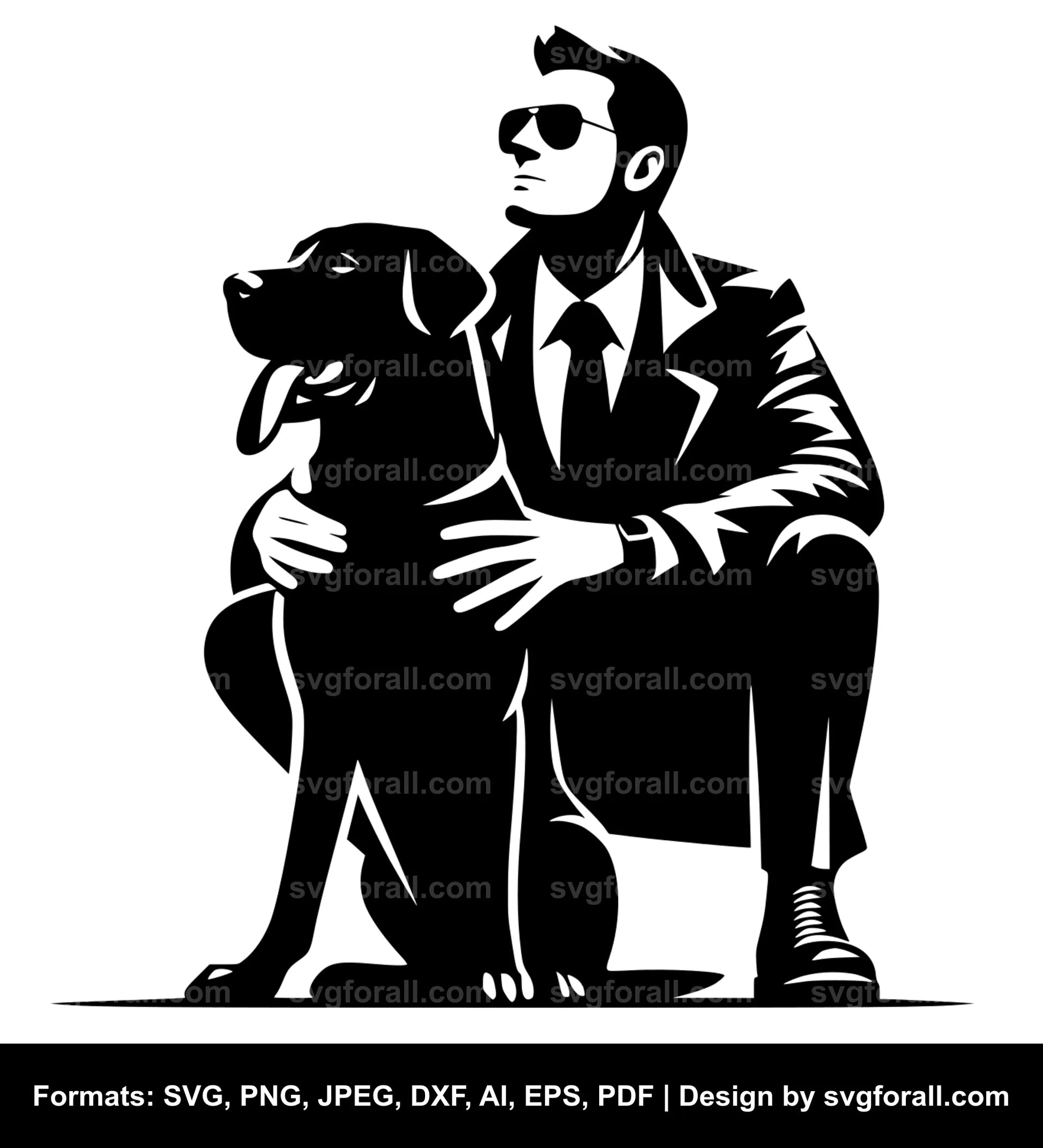 Man With Dog SVG