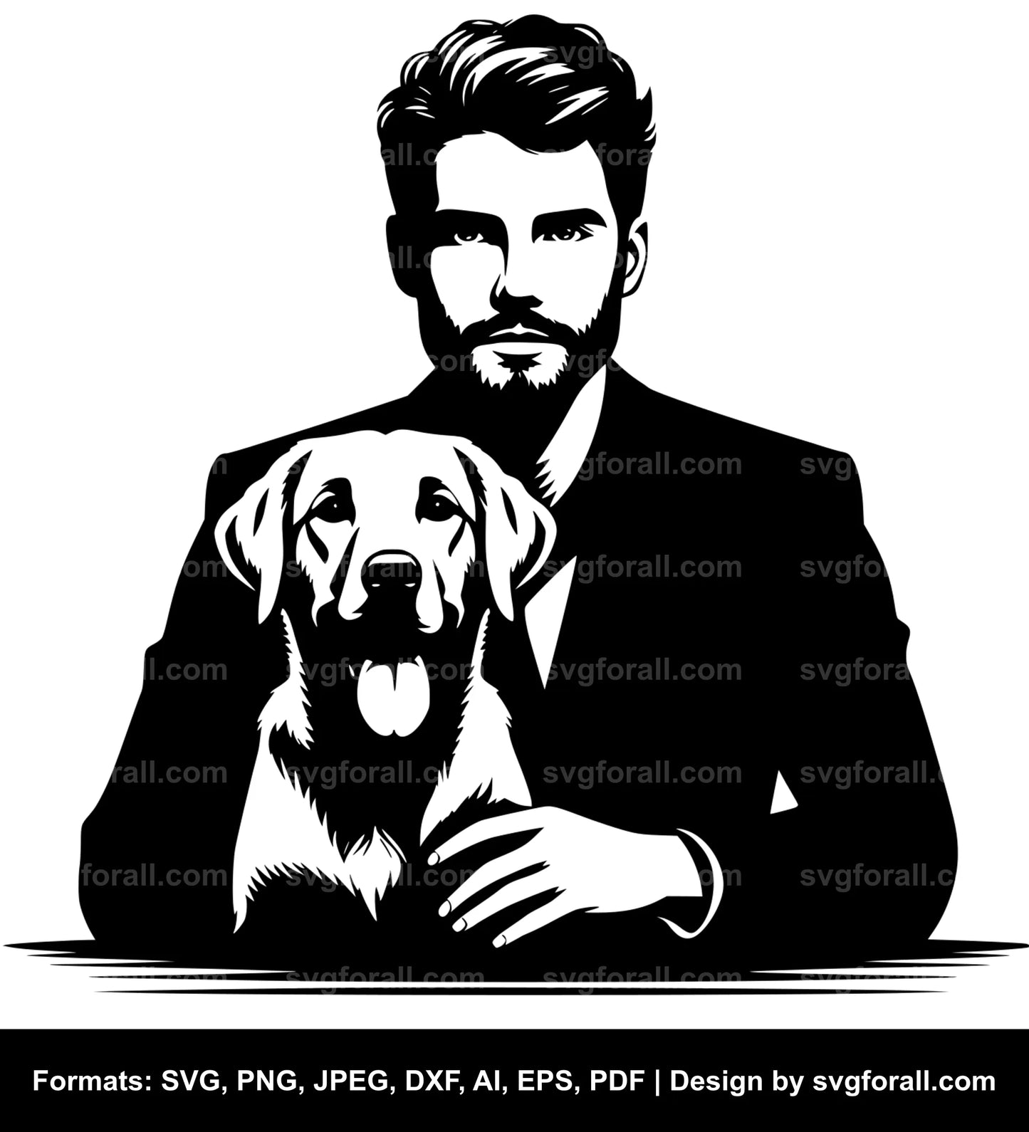 Man With Dog SVG File