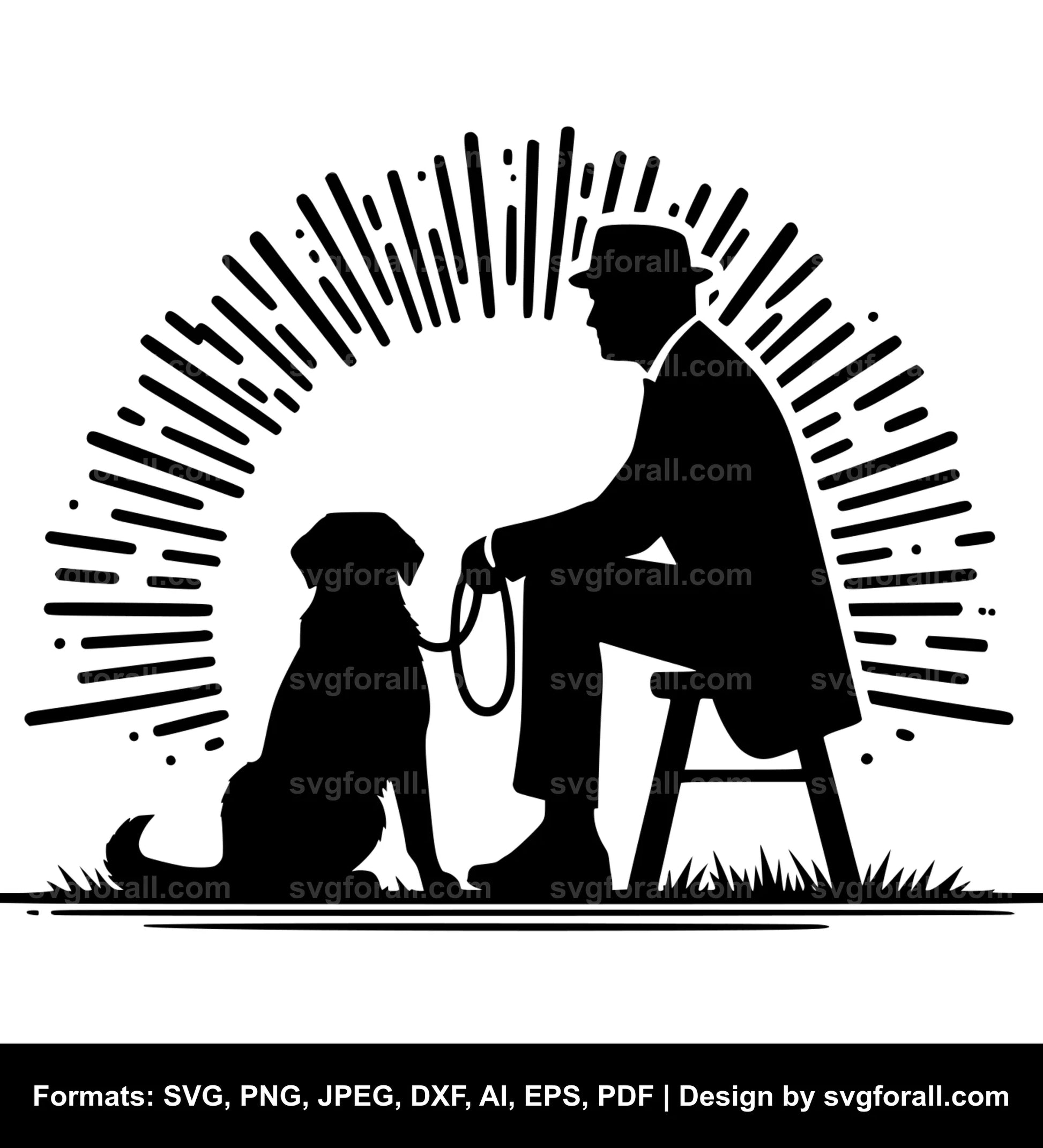 Man With Dog SVG PNG