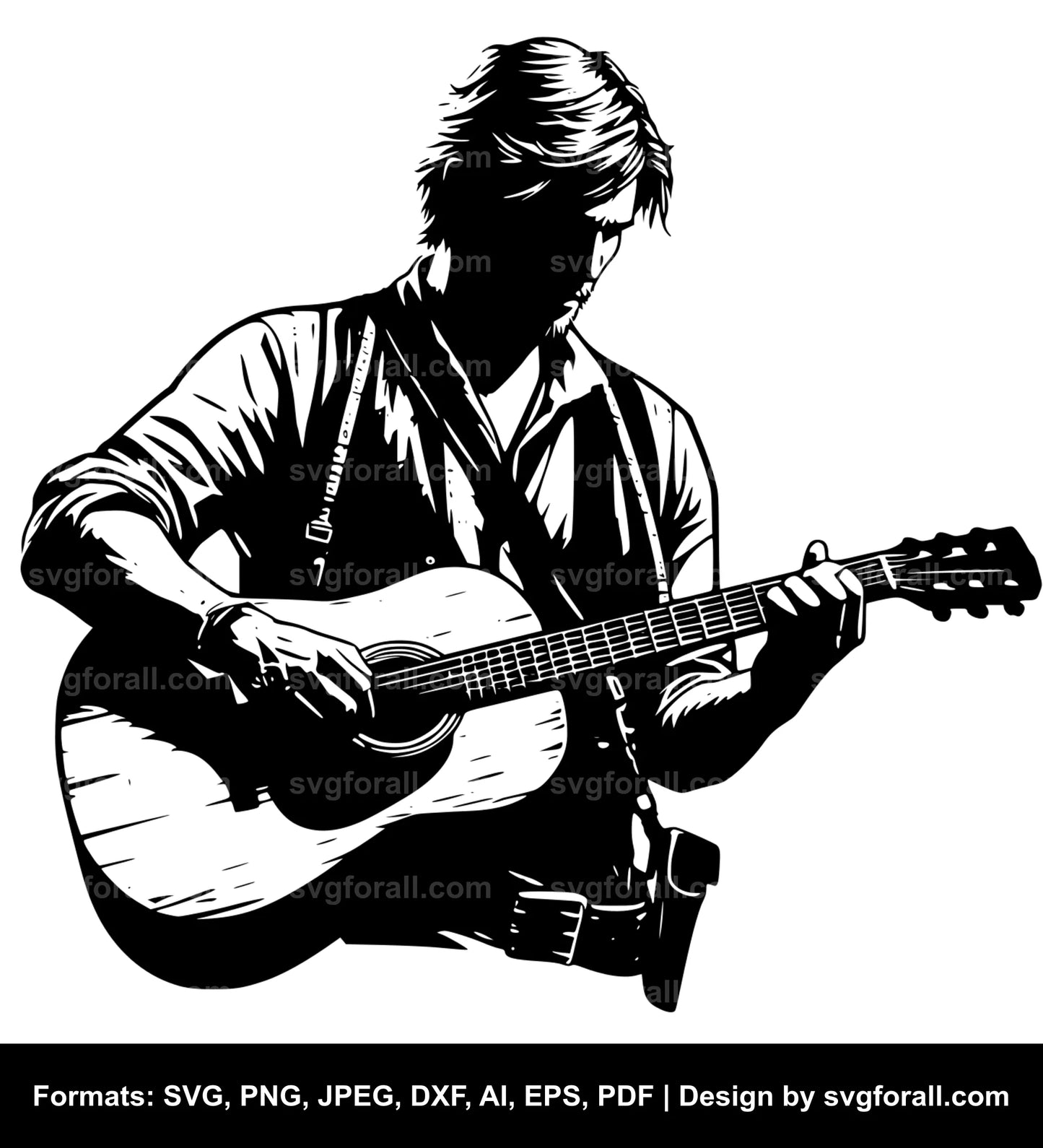 Man With Guitar SVG File