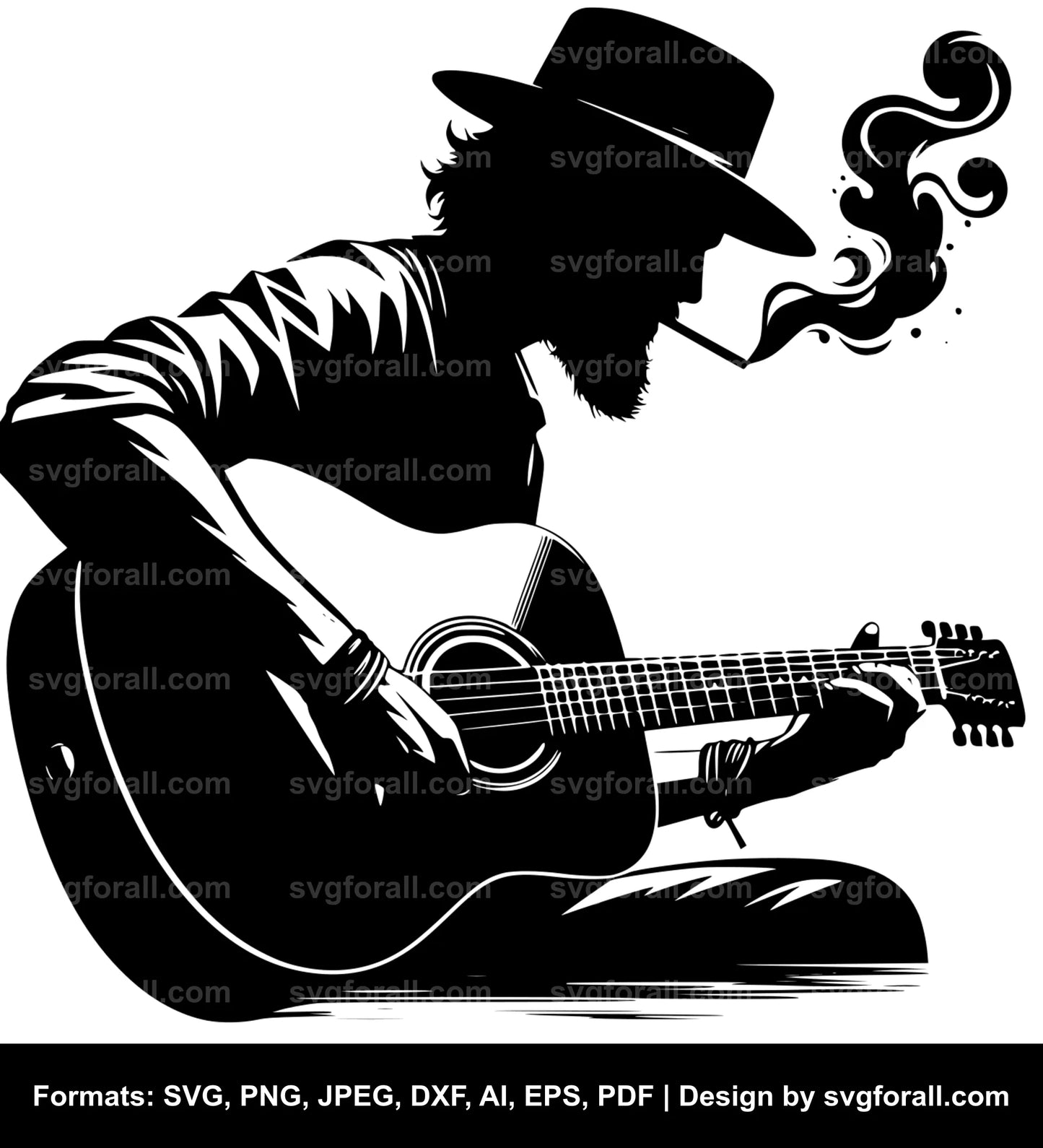 Man With Guitar SVG PNG