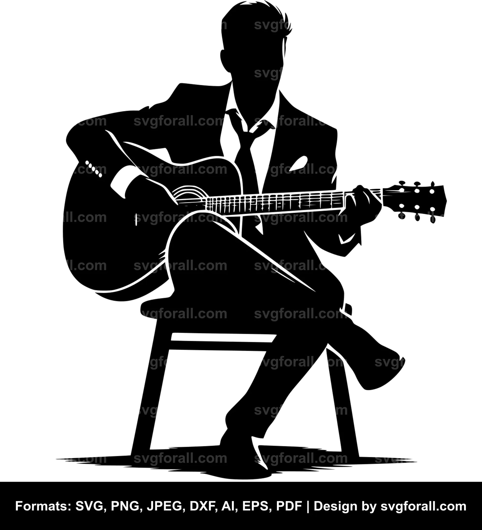 Man With Guitar Vector SVG