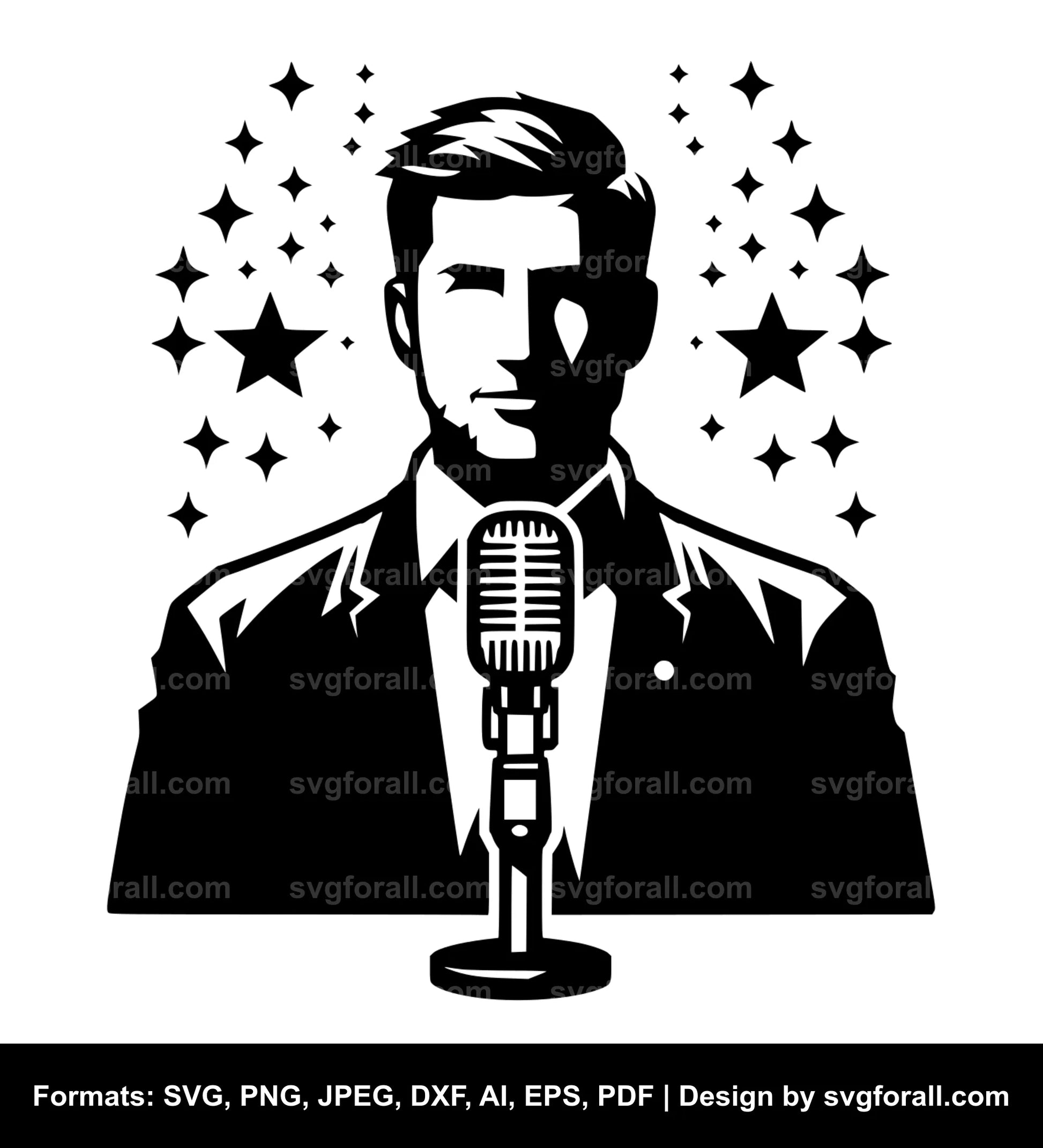 Man With Mic SVG File