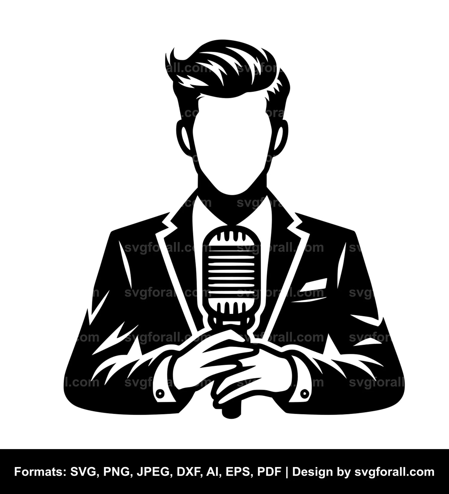 Man With Mic SVG Vector