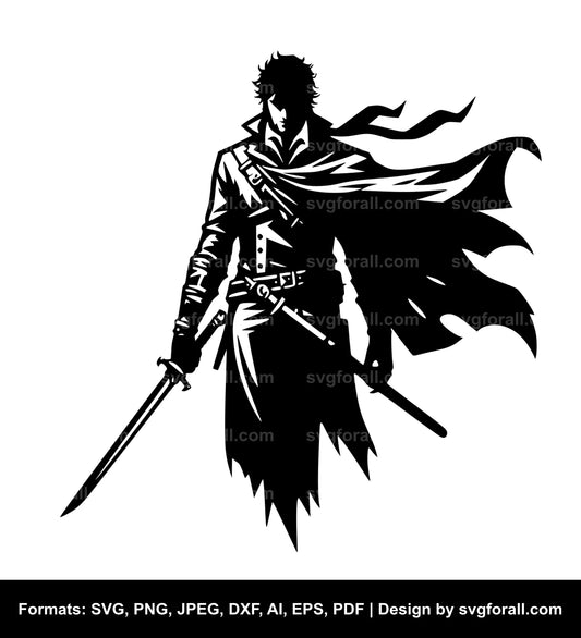 Man With Sword SVG Design