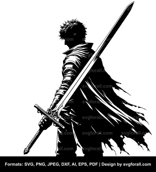 Man With Sword SVG Vector