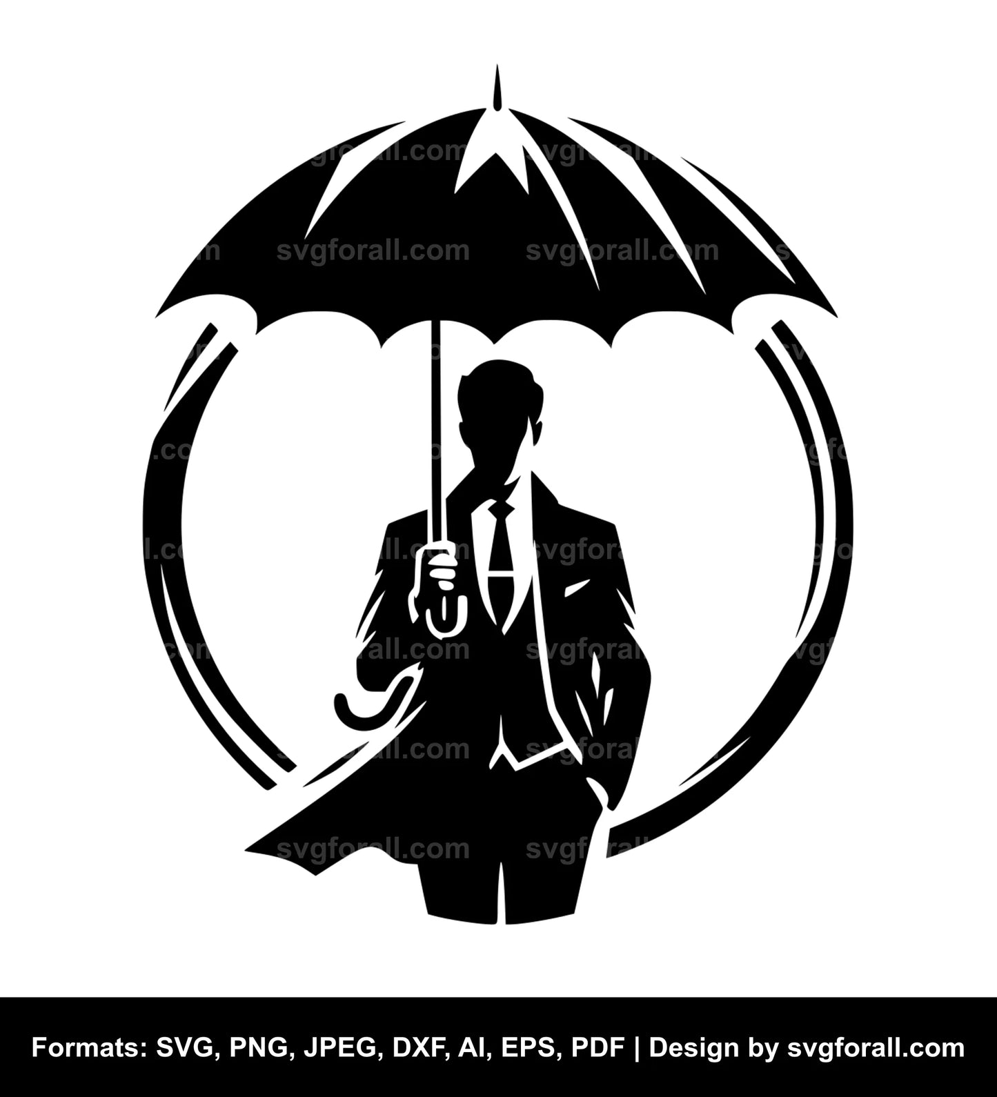 Man With Umbrella SVG