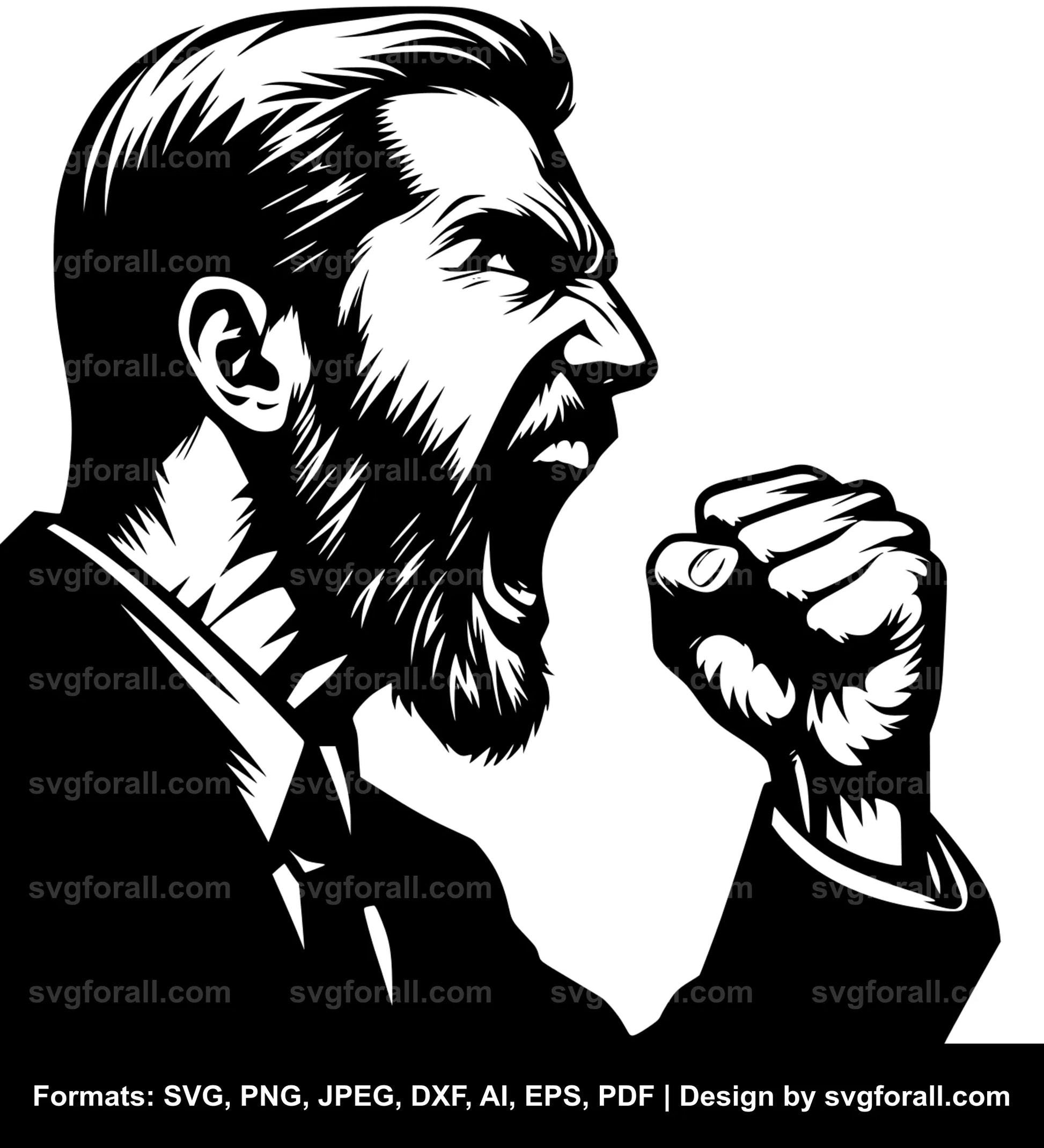 Man Yelling Clipart SVG