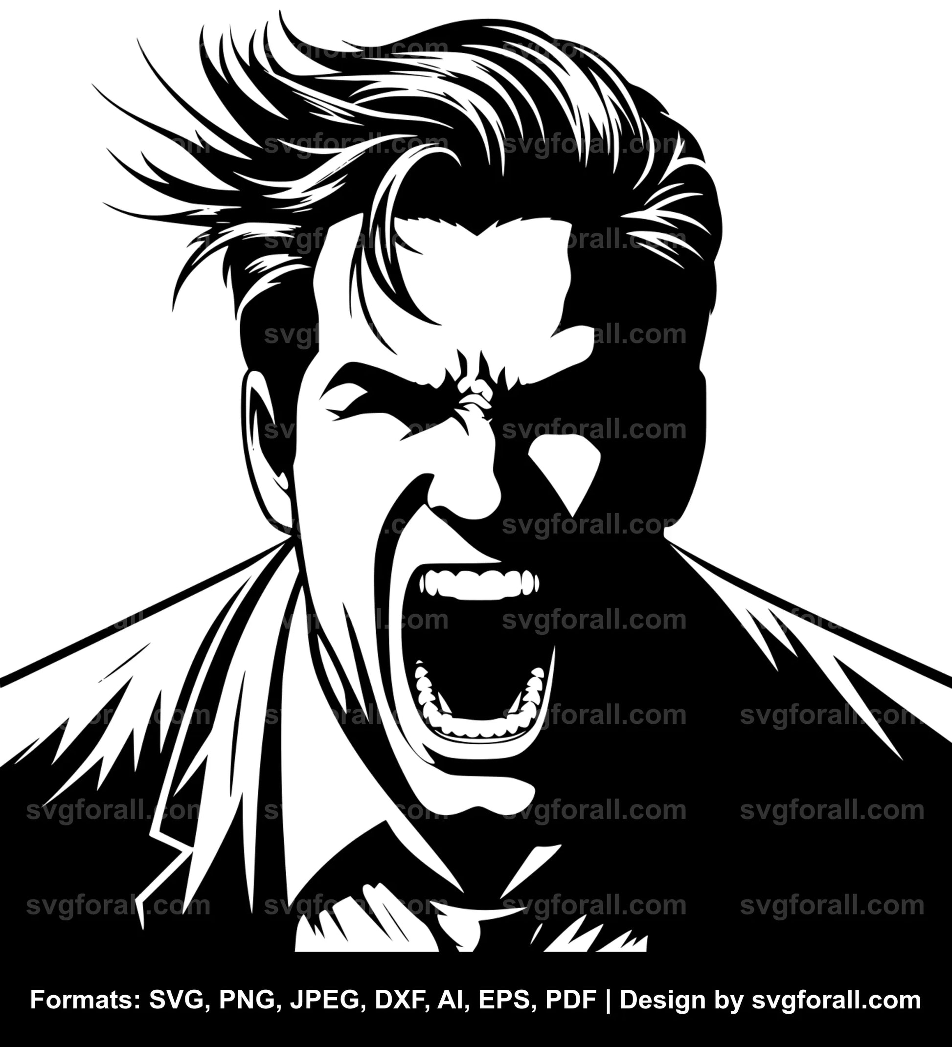 Man Yelling SVG Download