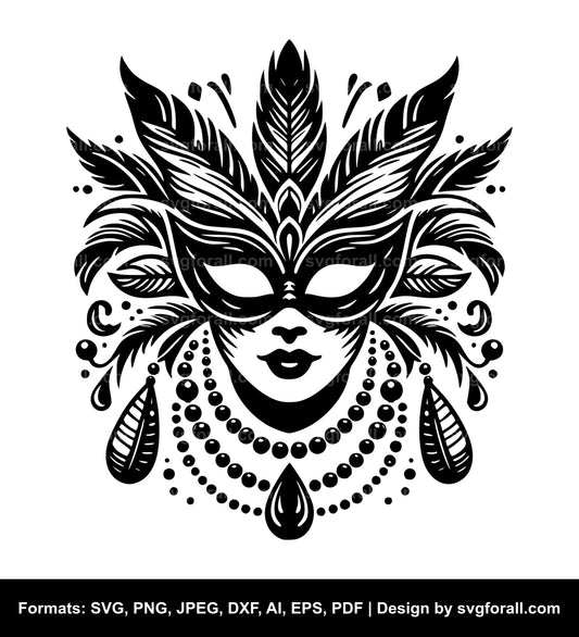 Mardi Gras Black SVG