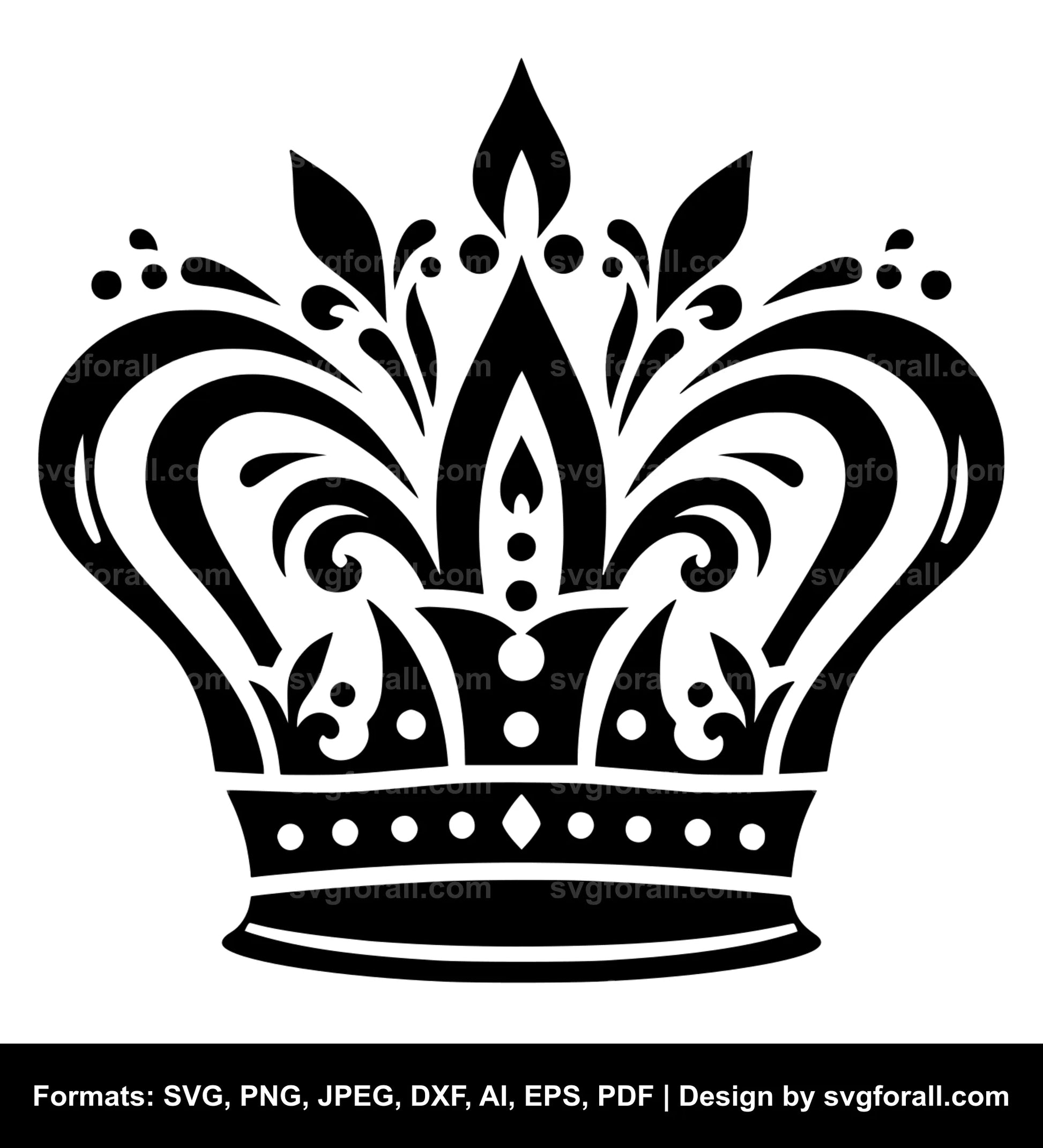 Mardi Gras Crown Black SVG