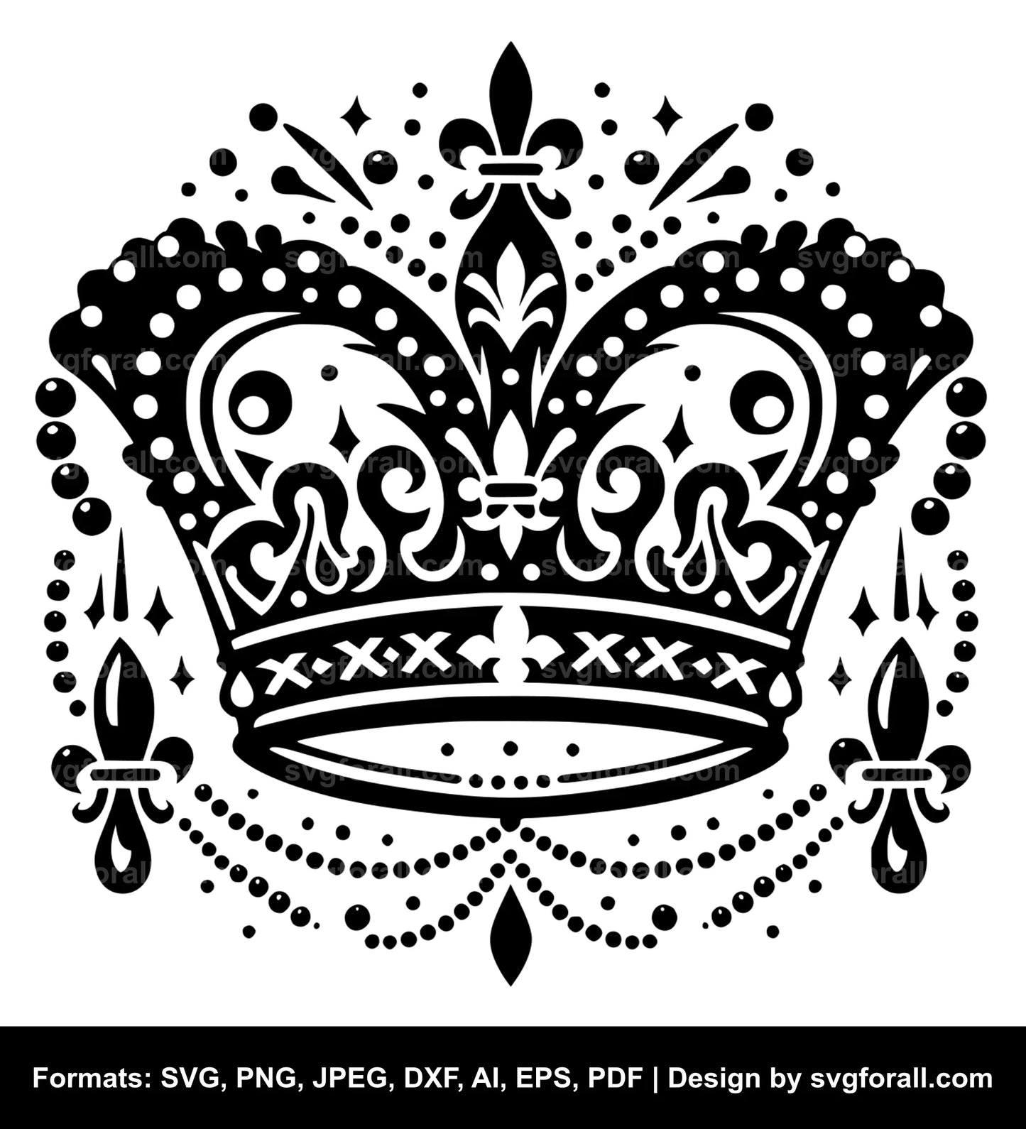 Mardi Gras Crown SVG Vector