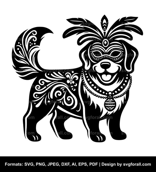 Mardi Gras Dog SVG PNG